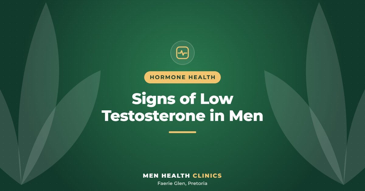 Signs of Low Testosterone in Men - Men Health Clinics, Faerie Glen, Pretoria